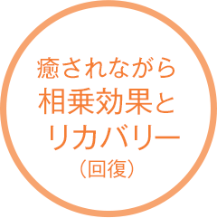 癒されながらリカバリー(回復)と相乗効果！